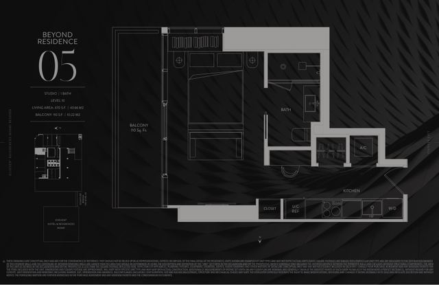 Residence 1005 floor plan, E11EVEN Residences Beyond