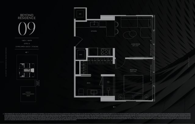 Residence 1209 floor plan, E11EVEN Residences Beyond