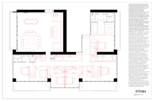 Residences 5703 + 5704 floor plan, E11EVEN Residences Beyond