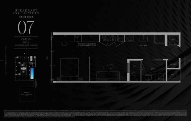 Speakeasy Residence 1007 floor plan, E11EVEN Residences Beyond