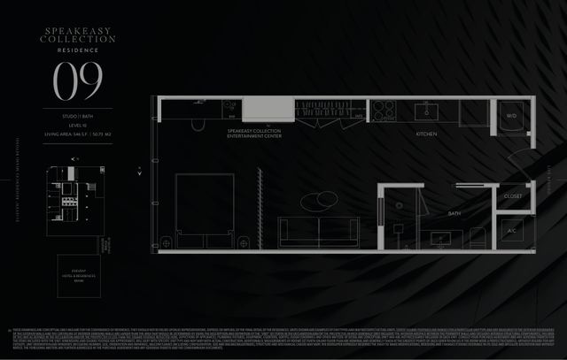 Speakeasy Residence 1009 floor plan, E11EVEN Residences Beyond