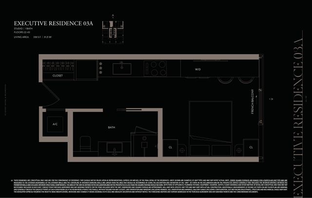 Executive Residence 03A floor plan, E11EVEN Hotel and Residences