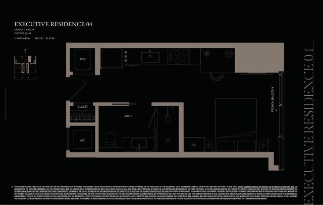 Executive Residence 04 floor plan, E11EVEN Hotel and Residences