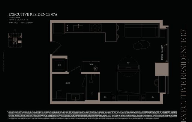 Executive Residence 07 floor plan, E11EVEN Hotel and Residences