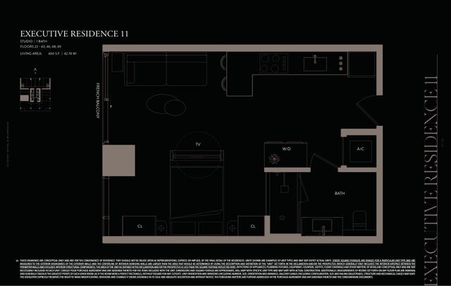 Executive Residence 11 floor plan, E11EVEN Hotel and Residences