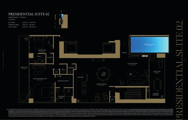 Presidential Suite 02 floor plan, E11EVEN Hotel and Residences
