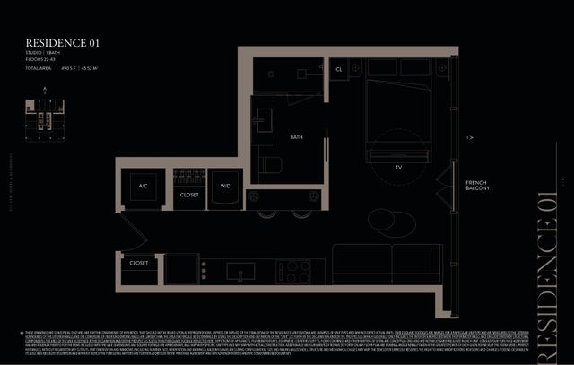 Residence 01 floor plan, E11EVEN Hotel and Residences