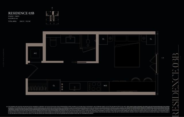 Residence 03B floor plan, E11EVEN Hotel and Residences