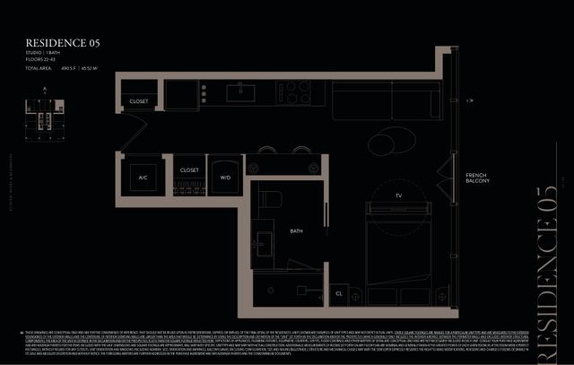 Residence 05 floor plan, E11EVEN Hotel and Residences