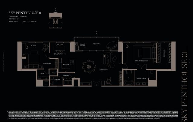 Sky Penthouse 01 floor plan, E11EVEN Hotel and Residences