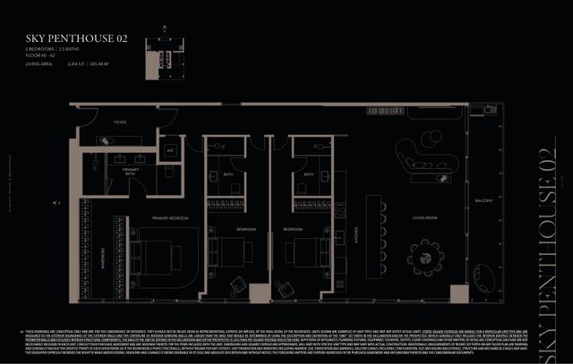Sky Penthouse 02 floor plan, E11EVEN Hotel and Residences