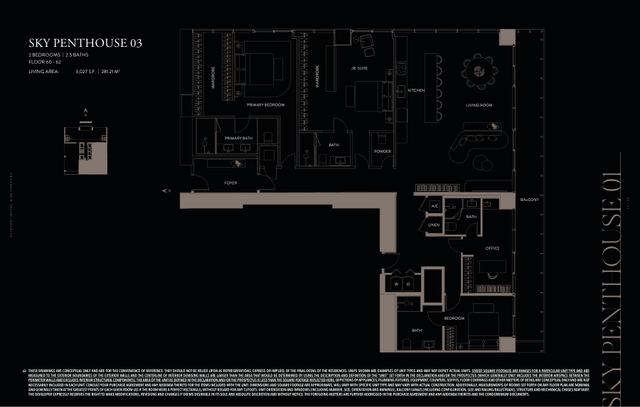 Sky Penthouse 03 floor plan, E11EVEN Hotel and Residences