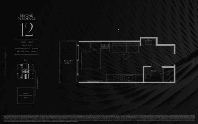 Residence 3712 floor plan, E11EVEN Hotel and Residences