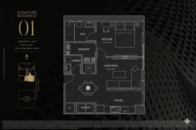 Residence 5002 floor plan, E11EVEN Hotel and Residences