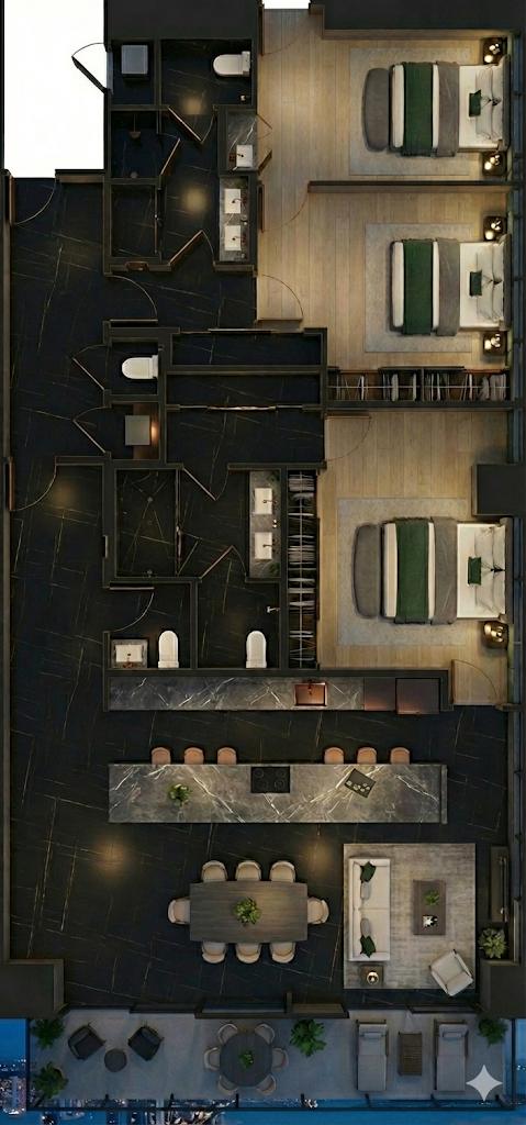 Residence 5804 floor plan, E11EVEN Hotel and Residences