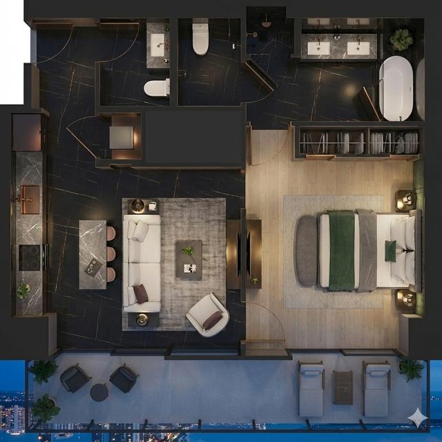 Residence 5903 floor plan, E11EVEN Hotel and Residences