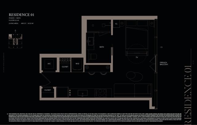 Residence 1201 floor plan, E11EVEN Hotel and Residences