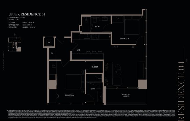 Upper Residence 04 floor plan, E11EVEN Hotel and Residences