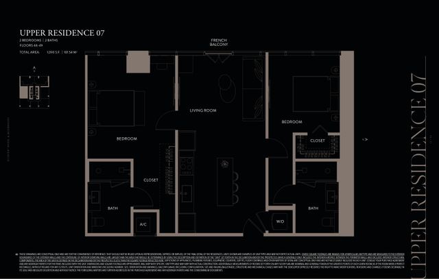 Upper Residence 07 floor plan, E11EVEN Hotel and Residences