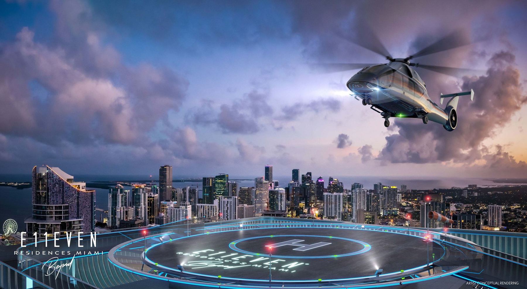 E11EVEN Club Collection, rooftop helipad, pending FAA and other approvals, Beyond