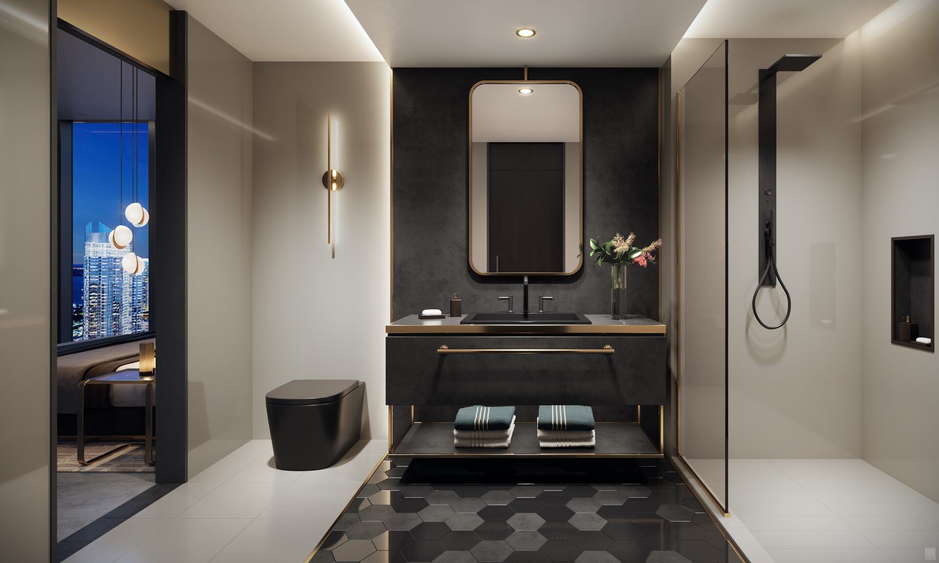 E11EVEN Club Collection, Tower 1 two-bedroom residence, line 08, bath